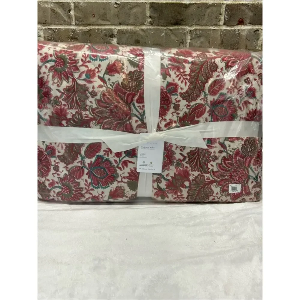 Pottery Barn Jane Floral Handcrafted Reversible Quilt King Cali Bedding NWT